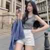 Women's Summer Slimming Vest, Large Size, Short Style, Sleeveless, Anti-Exposure, Threaded Design, Model 8008#