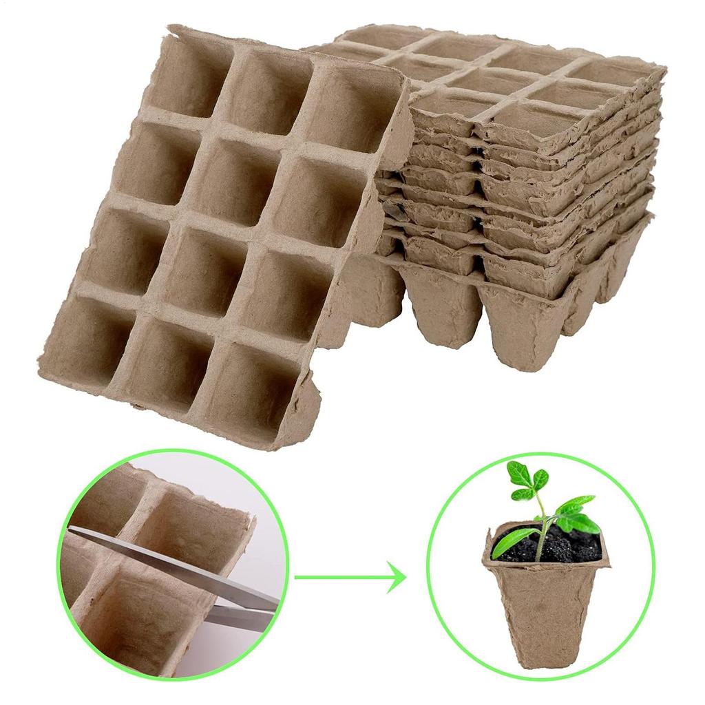 40pcs Peat Pot Seedling Tray Plantable Germination Cups With Labels For Vegetables Flowers Garden Backyard Balcony Greenhouse