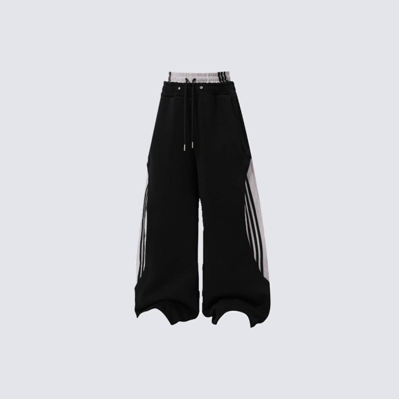 Color Block Loose Fit Sweatpants Men Women Winter Casual Streetwear