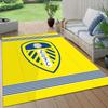 Leeds United Flannel Pattern Square Carpet,Area Rug,Carpet Rug for Living Room Bedroom Sofa Playroom Decor,Non-slip Floor Mat