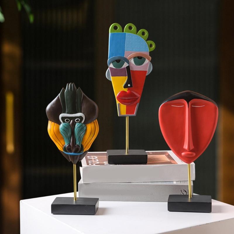 Creative Abstract Face Model Statue Office Desk Art Ornaments Livingrooms Bedroom Dinning Table Centerpieces Decorat