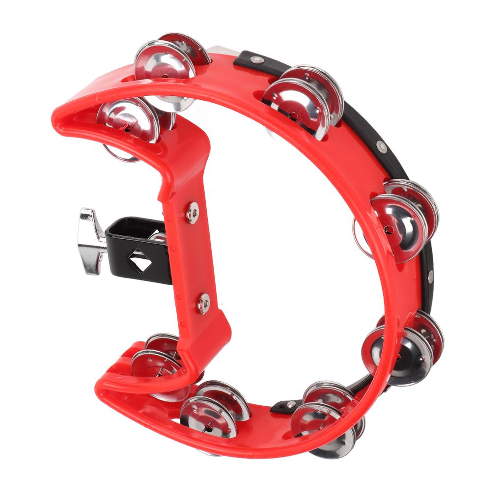 Tambourine Single Row Metal Jingle Bells Handheld Percussion Drum Instrument for Kids Adults