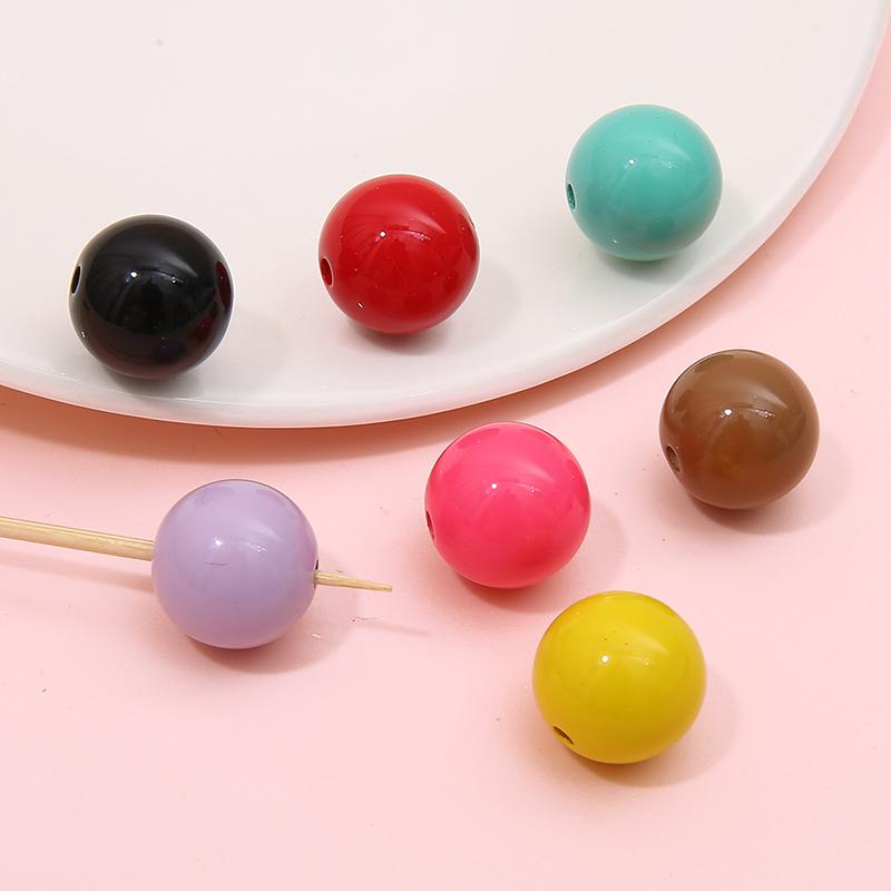 

10 шт. 16 мм разноцветные акриловые круглые шариковые бусины для ожерелья, браслета, брелка, сделай сам, изготовление ювелирных изделий 16mm 10pcs/bag