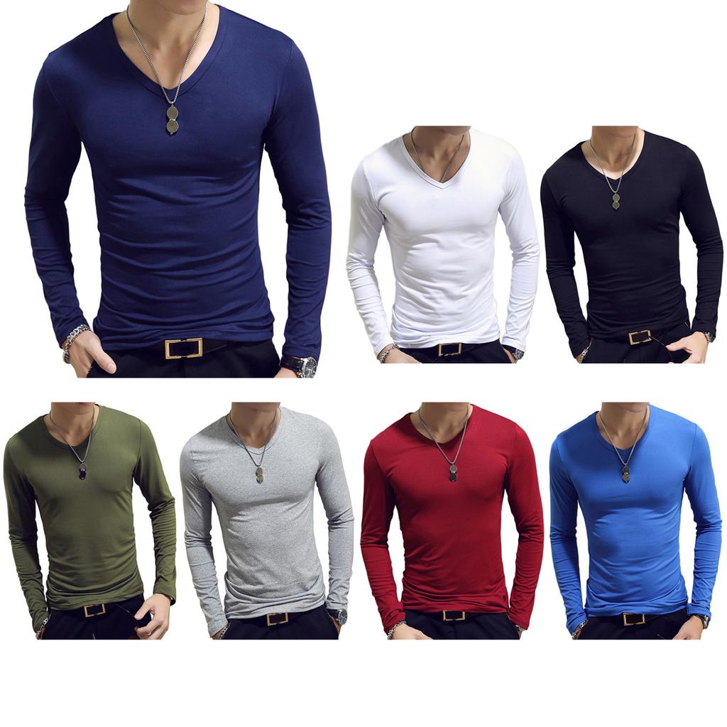 Cămăși cu mânecă lungă pentru bărbați Cămașă clasică Tricou subțire Topuri Tricou solid pentru sală de fitness ocazională