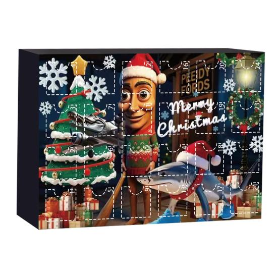 Adventskalender 2025 Acryl Weihnachts-Countdown-Kalender mit 24 einzigartigen Mini-Puppenanhängern Festliche Weihnachtsdekorationen für Kinder und Jugendliche