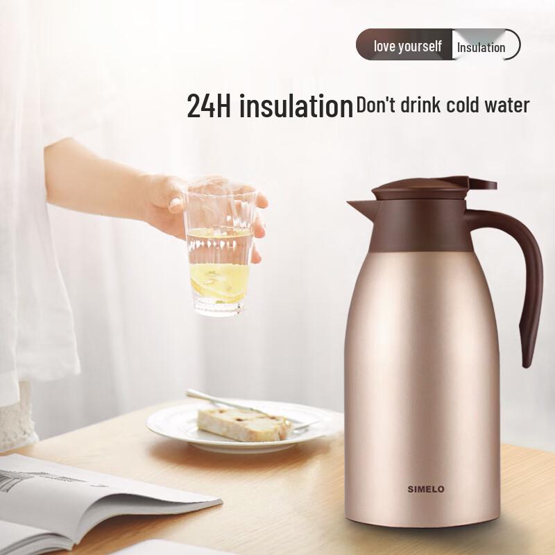SIMELO 2L 304 Stainless Steel Insulated Hot Water Bottle