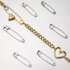 Adjustable Stainless Steel Paper Clip Inspired Heart Necklace For Women Fashion Jewelry Daily Wear Collarbone Chain