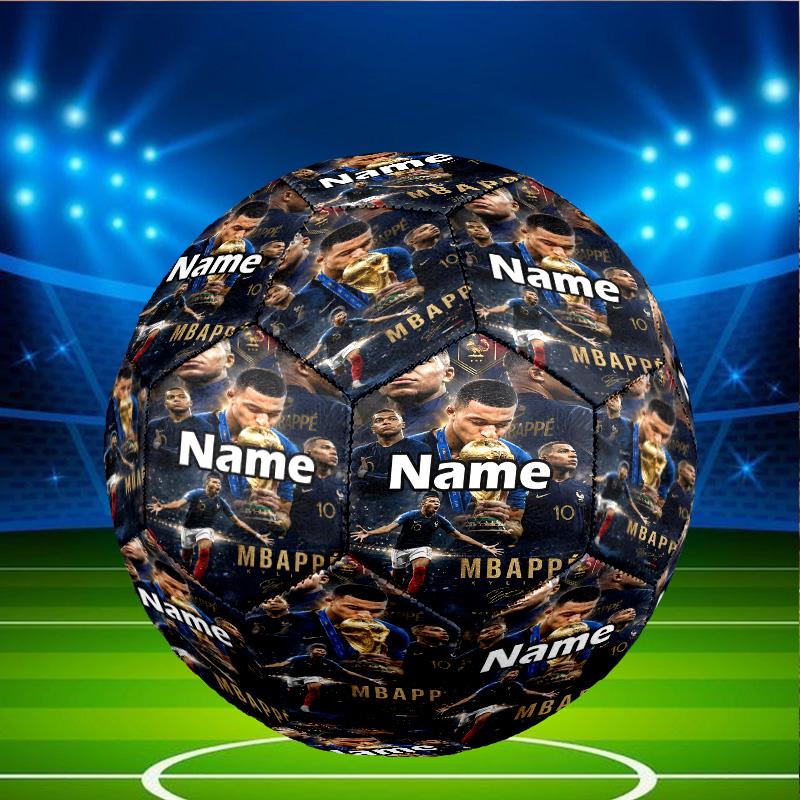 Custom Name Personalized Kylian Mbappe Print Size 5 Soccer Ball Training & Match Football, for Team, Kicking, Gift for Football
