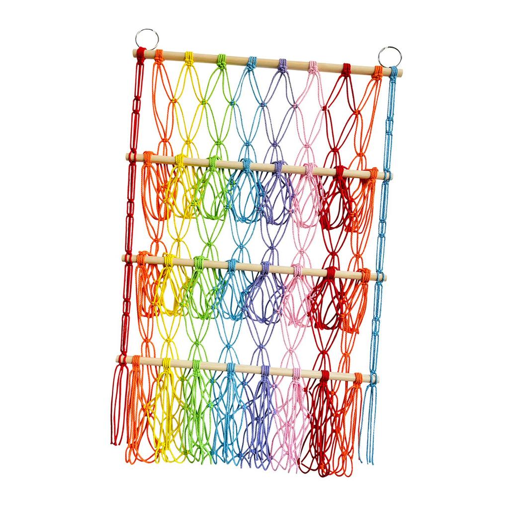 Stuffed Toy Net Boho Easy to Install Cotton Rope Stuffed Animal Hammock Wall Hanging Storage for Kids Bedroom Play Room Nursery