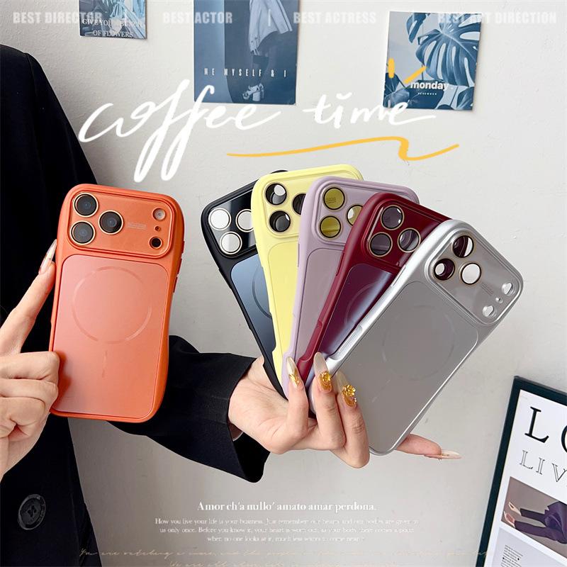 Applicable to Apple iPhone17PRO solid color small waist AG matte magnetic suction lens all-inclusive 17 mobile phone case explosion
