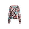 All Over Print Pullover Crew Neck Long Sleeve Sweatshirt Women Sweatshirt Pink HF5117