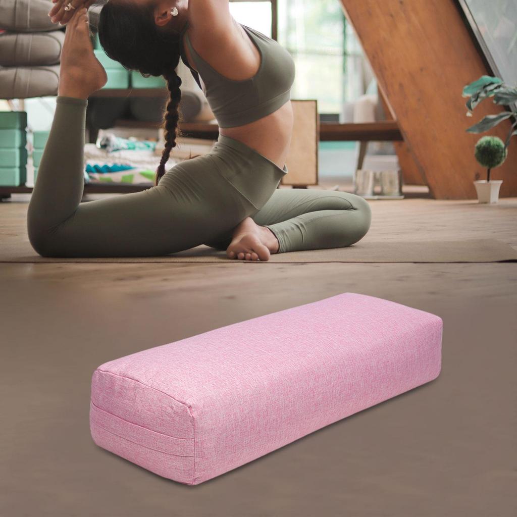 Yoga Bolster Rectangular Pillow Multifunctional Yoga Prop for Legs Lightweight Professional Easy to Clean Cushion with Handle