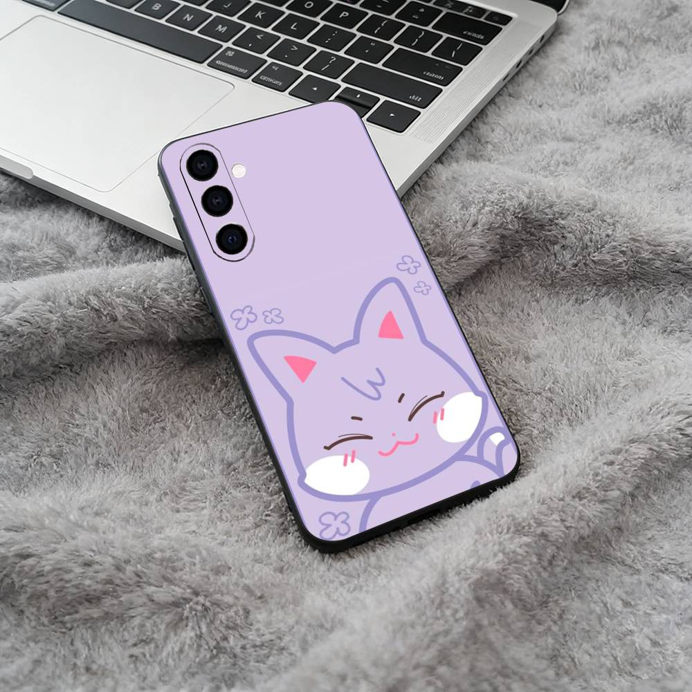 Cute-A-N-I-T-E-E-Z Black Soft Silicone Phone Case for Samsung Galaxy A73, A71, A72, A70, A53, A52, A51