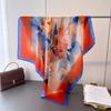 Korean Version of the New Simulated Silky Brocade Large Square Scarf Light Color Ye Yun Silk Scarf 91cm Printed Shawl Sunscreen Headscarf Women