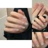 Handmade Gradient Nude Nail Stickers Wholesale For Students With Detachable Sparkling Rhinestones