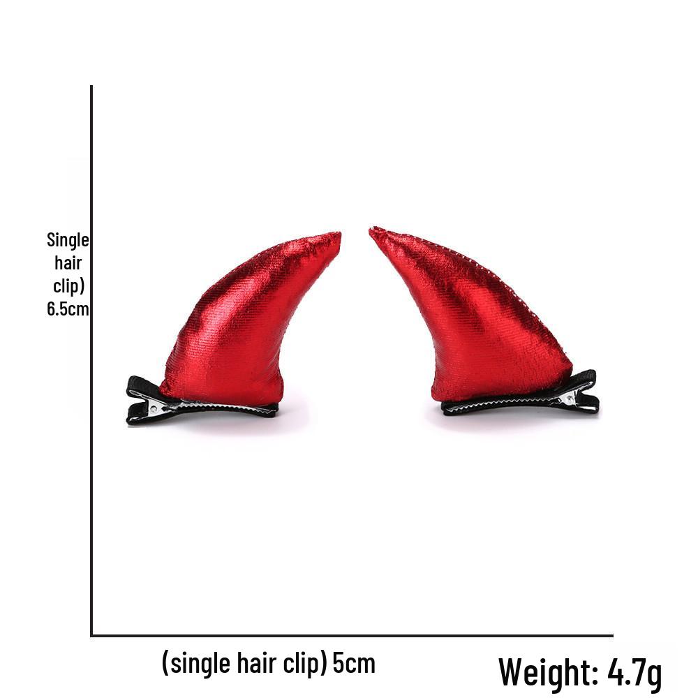 2025 Halloween Ghost Festival Demon Cow Horn Headband Hair Clip