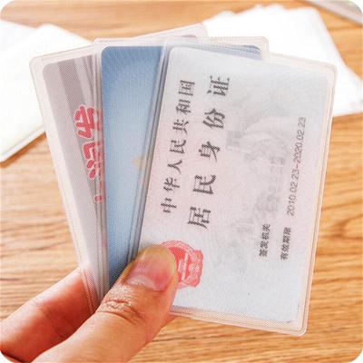  10 Pcs/set Waterproof Vertical Transparent Vinyl Plastic ID Card Holder (Size: One Size)