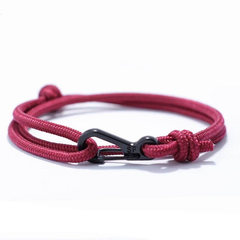 Simple Style Paracord Bracelet Men Handmade Sliding Adjustable Nautical Braslet Outdoor Camping Beach Leisure Accessories Joias