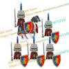 N501U-504U Medieval Castle Knight Building Blocks Figures Four Side UV Printing King Warhorse Weapons Accessories Toys Kid Gifts