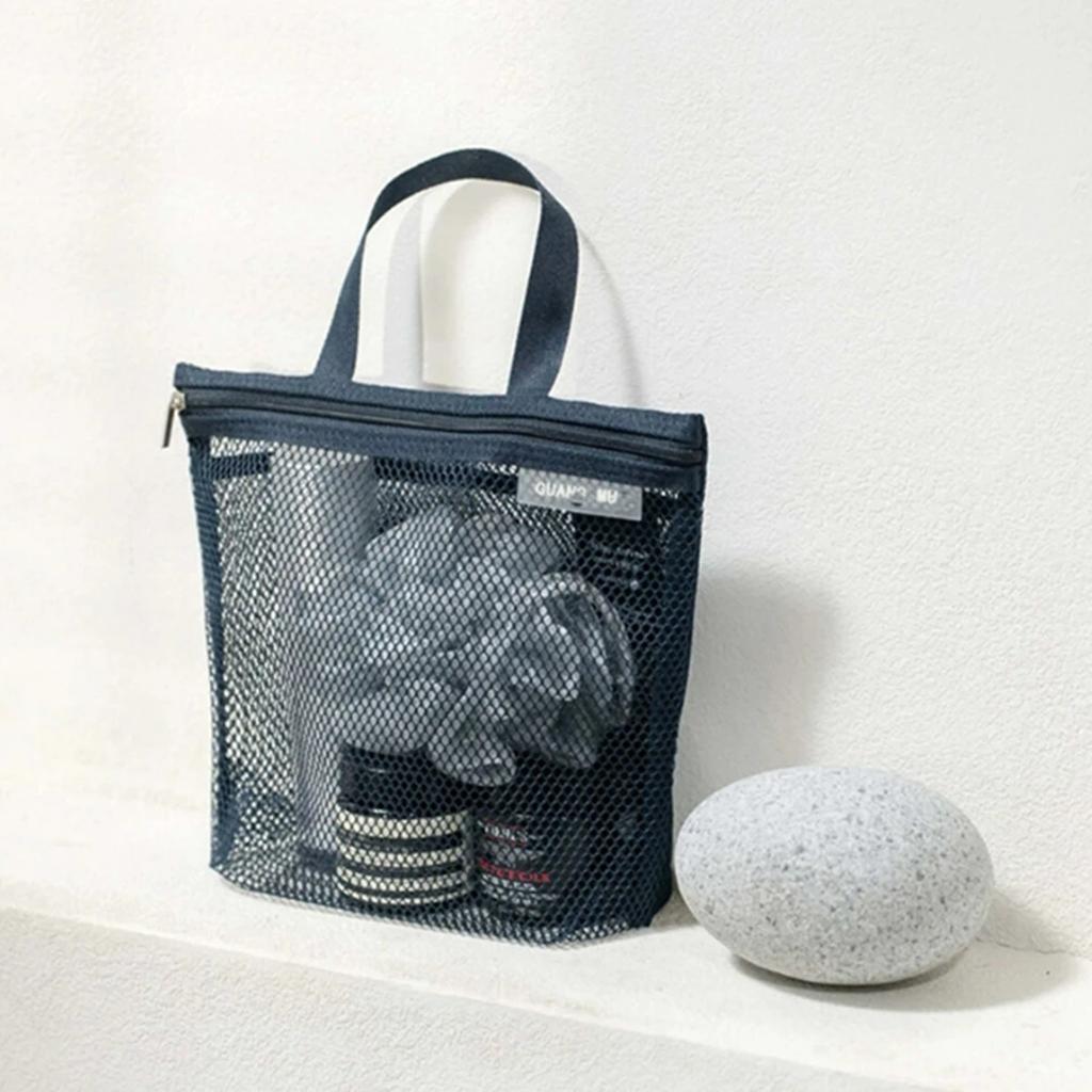Portable makeup bag Mesh waterproof bath bag Gym bag Sundry storage bag Travel toiletry bag