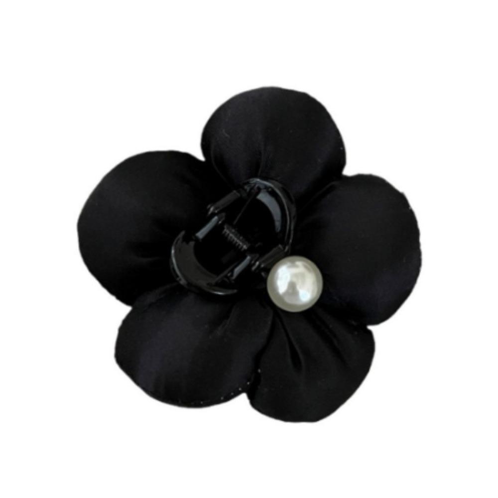 2pcs Pearl Scrunchies Shark Clip Exquisite Exaggerated Crab Clip Sponge Puff Flower Hair Claw  Party