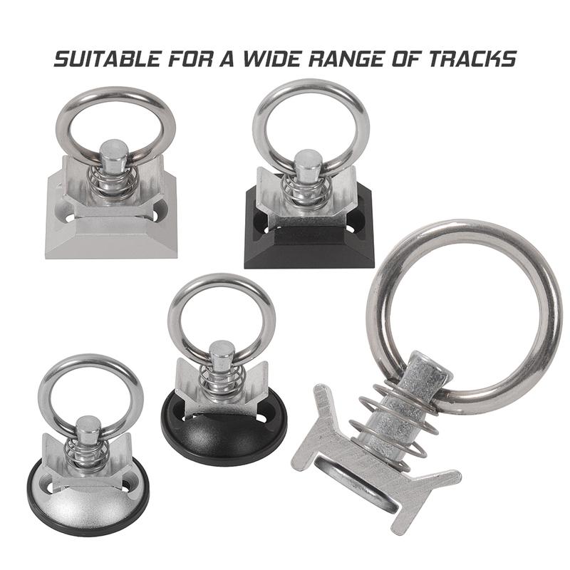 4Pack Round/Square Tie Down Anchor Point Kit Bolt On Track Fitting with Quick Release Compatible with Pickup Truck