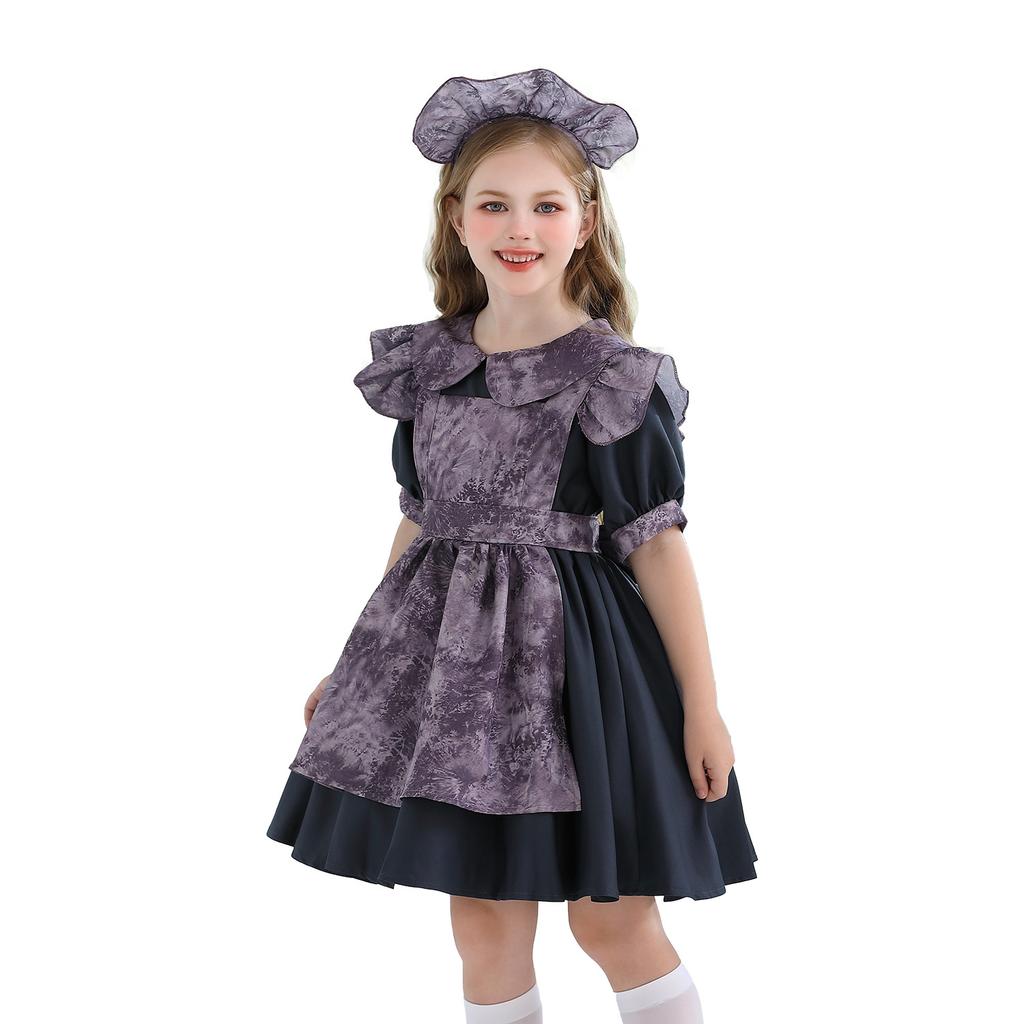 Halloween Children's Costume Pumpkin Skirt Children's Costume Witch Costume Horror Doll Girl Maid Costume Lolita Dress