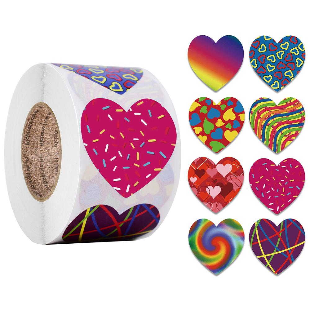 100-500Pcs Top-Grade Valentine'S Premium-Quality Day Top-Grade Stickers Top-Grade Heart First-Class Thank Superior-Grade You Top-Grade