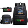 Tongtongsahur cartoon primary school students backpack three-piece set abstract foreign Shanhaijing children's schoolbag L