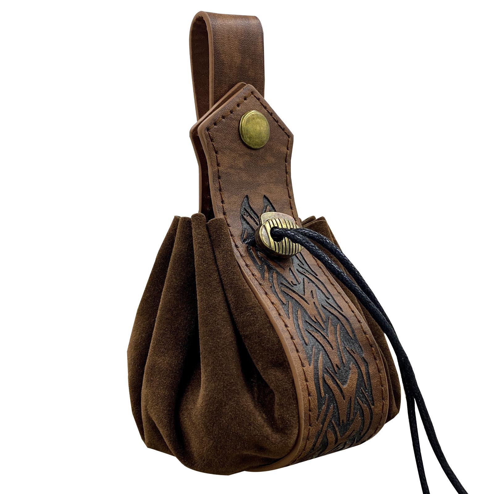 Viking Middeleeuwse Buidel Die Aan een Riem Kan Worden Gehangen, Portemonnee, Vintage Taille Bag