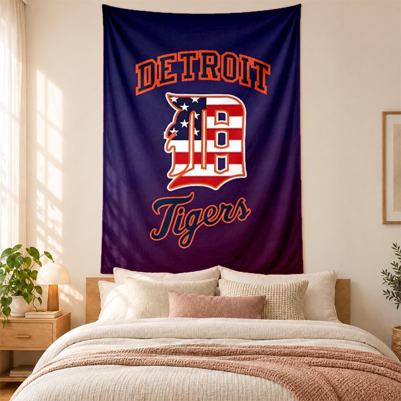 Detroit Tigers Tapestry Highquality for Decorating Living Room Bedroom Dorm Walls Ideal As Bedroom Wallart Orholiday Gift