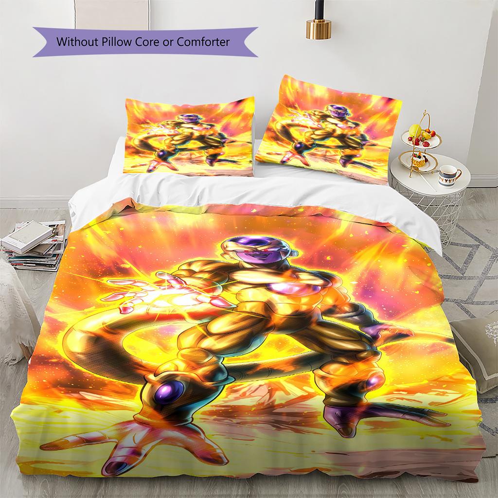 Frieza Pattern Bedding,Quilt Set Quilt Cover Pillowcase Home Birthday Gift (1 * Duvet Cover + 2 * Pillowcase, Without Core)