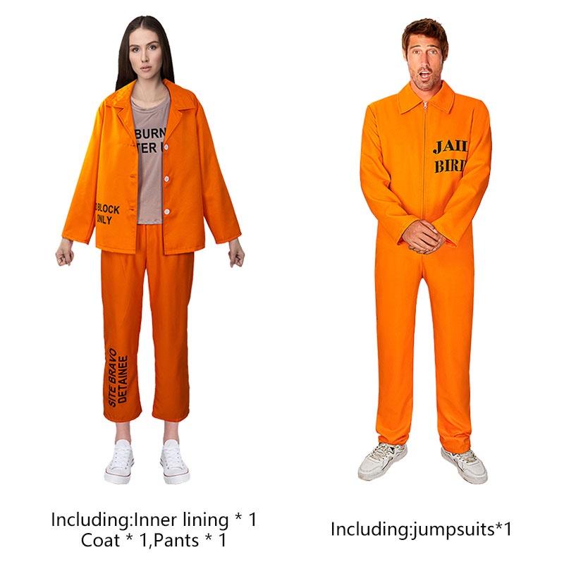 Halloween Erwachsener Unisex Orangefarbener Gefangener Cosplay Party Kostüm Anzug Marke Mantian