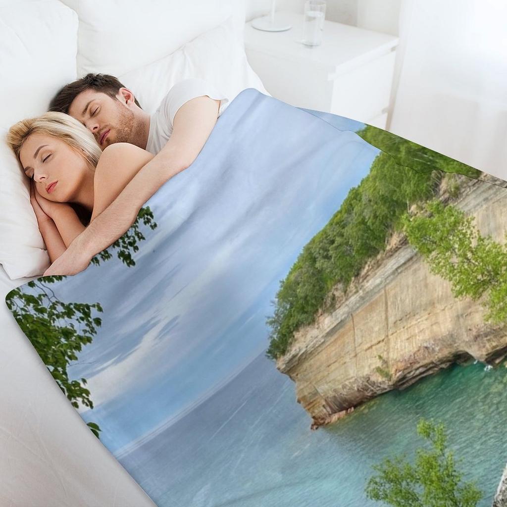 Pictured Rocks Überwurfdecke Quilt Decken für Sofas Luxusmarken Decken für Babydecken