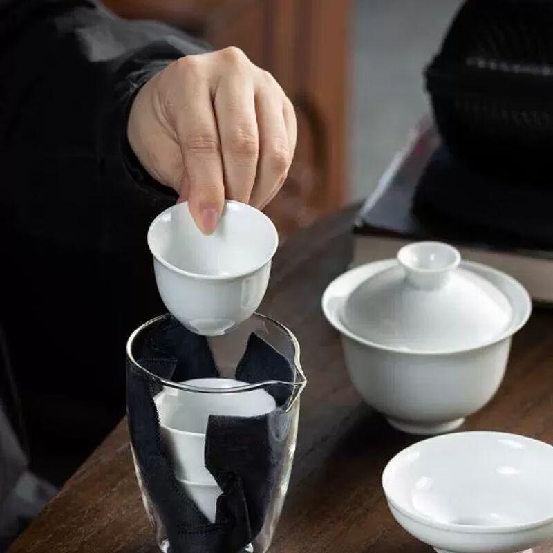 Dehua White Porcelain Portable Travel Tea Set