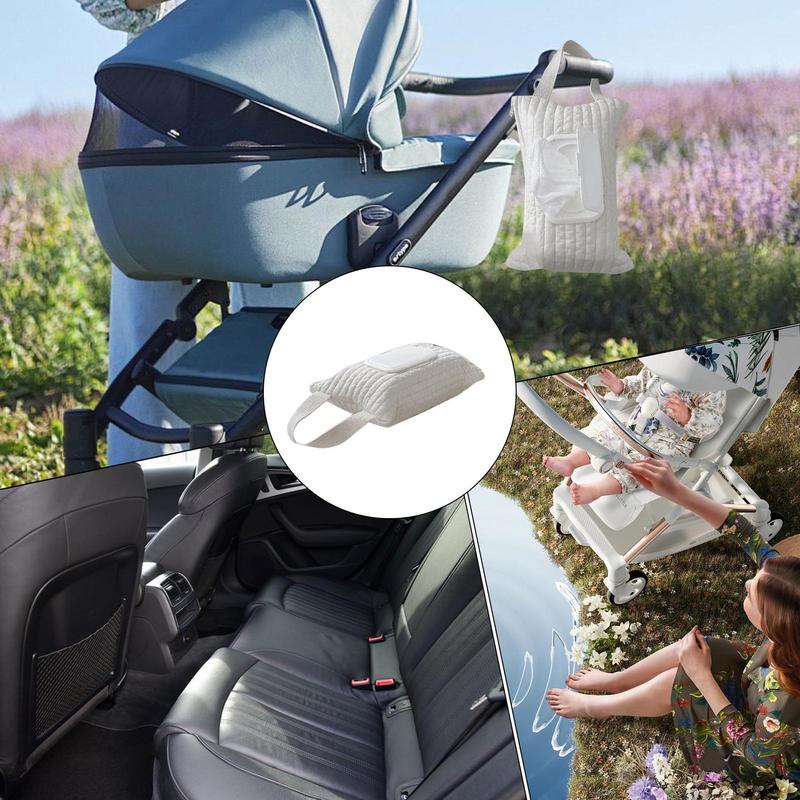 Car Tissue Box Tissues Case Holder Tissue Boxes Holder Stroller Tissue Bags Wet Wipes Paper Storage Organiser Handle Strap
