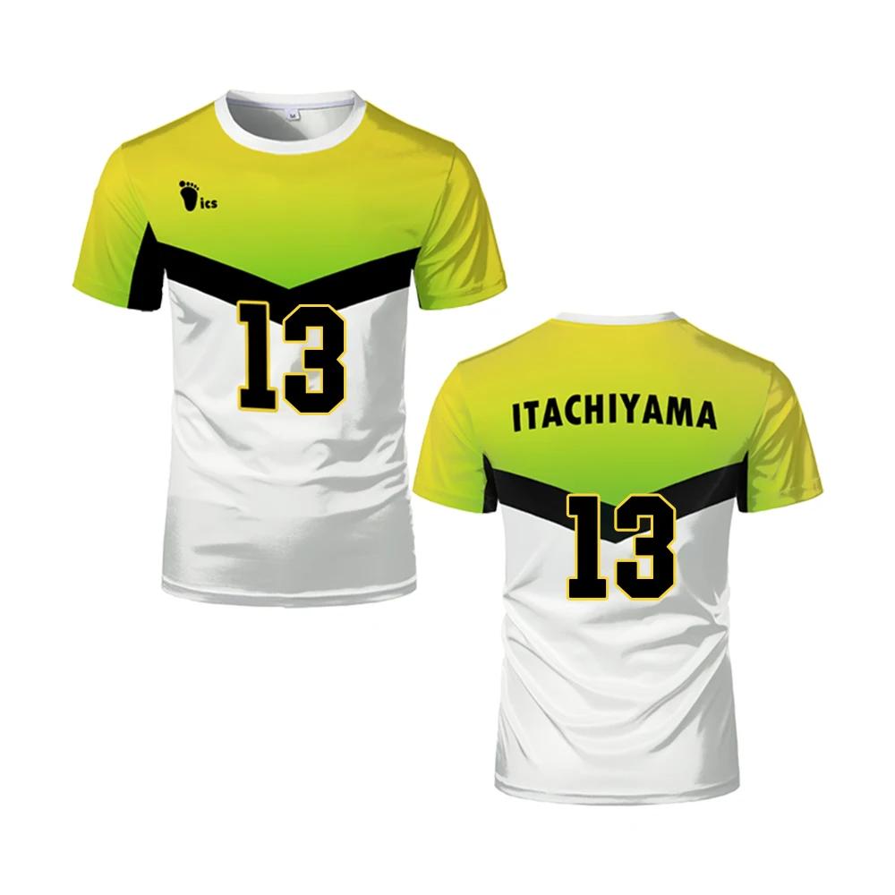 Japanese Anime Haikyuu Jersey Itachiyama Institute Kiyoomi Sakusa Fans Cosplay Tops Sports Gym Tees