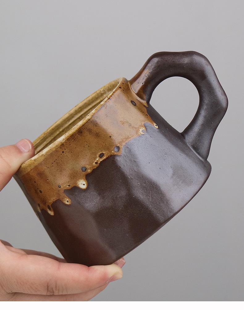 Retro Ceramic Cup and Saucer Set - Niche Design Creative Coffee Mug