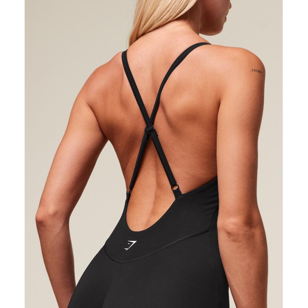 Gymshark Strappy All In One Full Length Black White B9a1r Bb3f