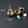 Brass Gourd Lucky Car Key Chain Pendants Pill Box Medicine Case Container Bottle