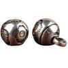 Handcrafting Solid Metal Silvering Bead Button for Chinese Cheongsam Traditional Carved Bead Buckle Clothing Accessories