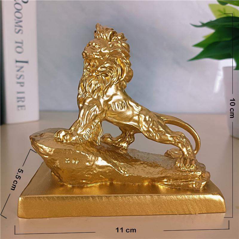 

Золотые китайские львы статуи скульптуры животные дракон фигурки украшения смола ремесло фэн-шуй украшение для дома офиса золотой