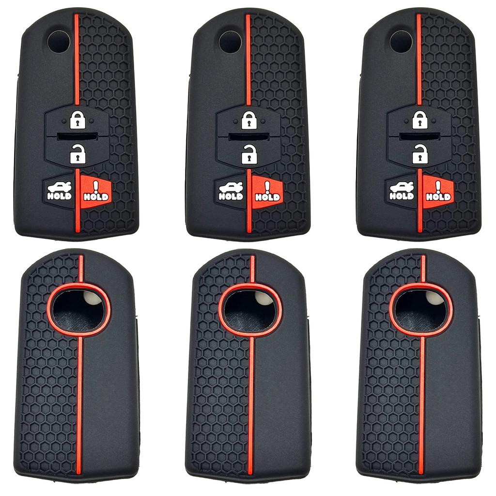 Silicone Car Key Case Holder Shell Soft Remote Cover Protector for Mazda 6 M3 Atenza CX4 4 Buttons Flip Folding Key Accessories