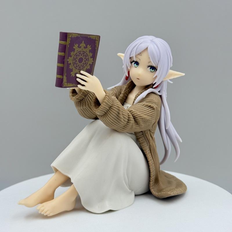 

Anime Frieren: Beyond Journey S End Frieren Reading Sitting Pose Action Figure Desktop Ornament Model Toys Collectible Fun Gifts