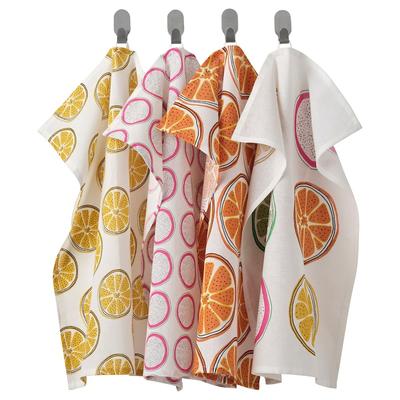 Fruit Print Kitchen Towel Set (4 Things), TORVFLY Tea Towel Patterned/Orange Set,