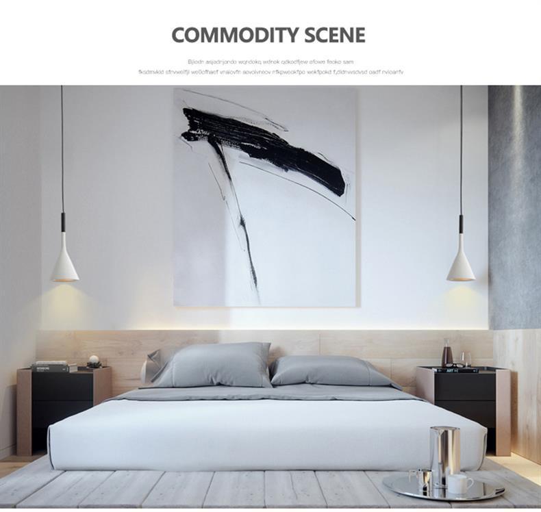 Nordic Wrought Iron Pendant Light - Modern Creative Single-Head Lamp for Restaurant, Bar, Bedroom, and Bedside.