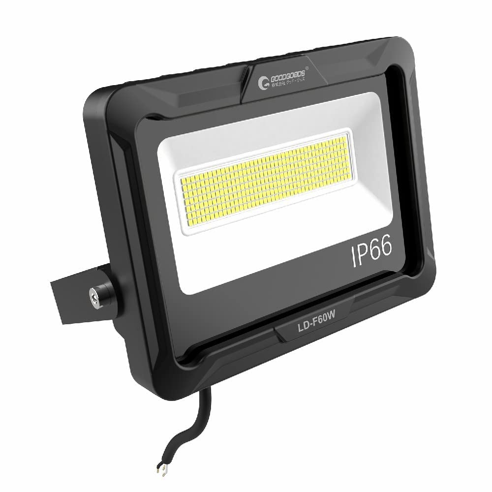 

Good Goods 60W LED Floodlight, Daylight White, 100V Compatible, IP66 Waterproof, Work Light, High Brightness, Energy Saving, 120° Wide Angle, Flood