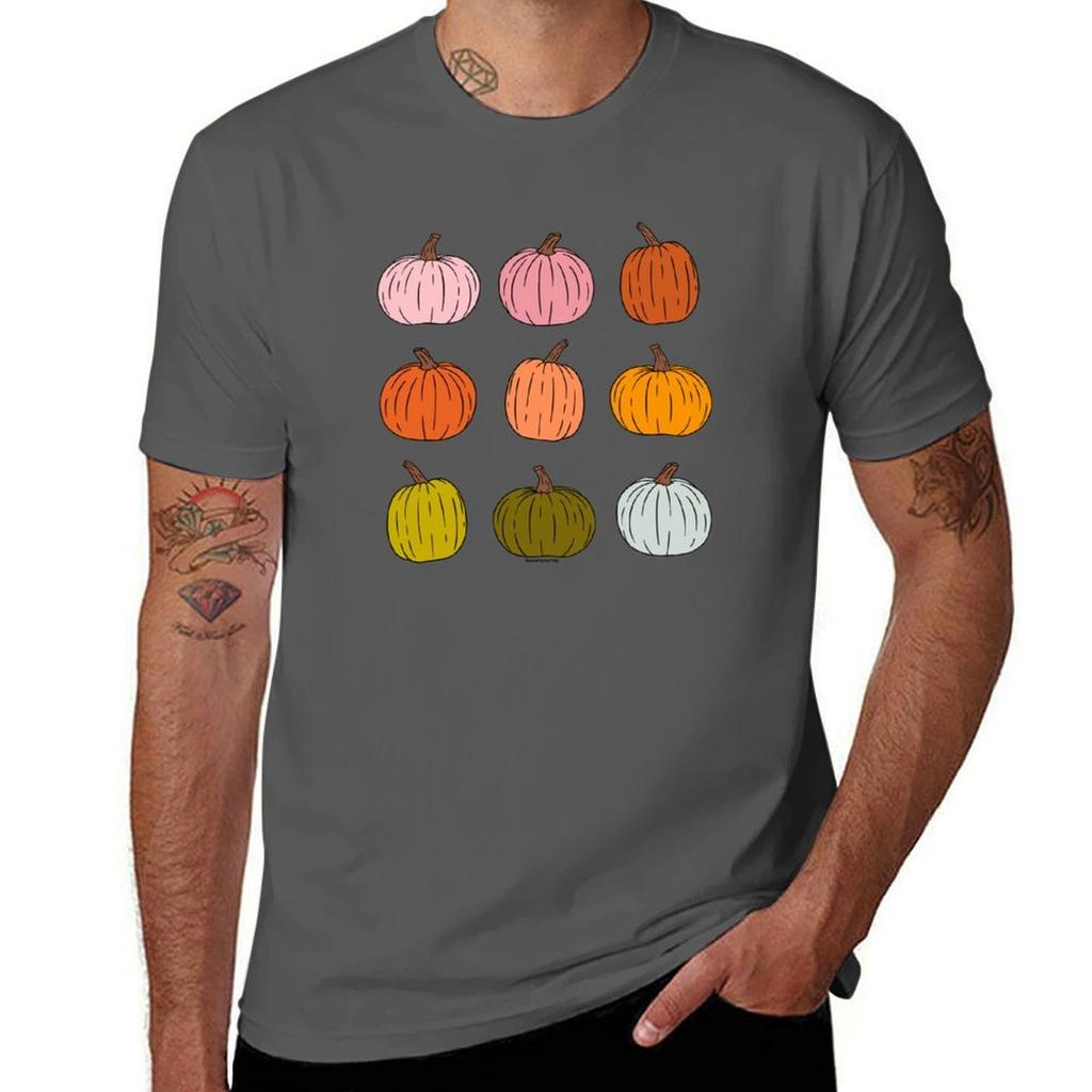 Rainbow Pumpkins Tshirt Stain Resistant Casual Tee