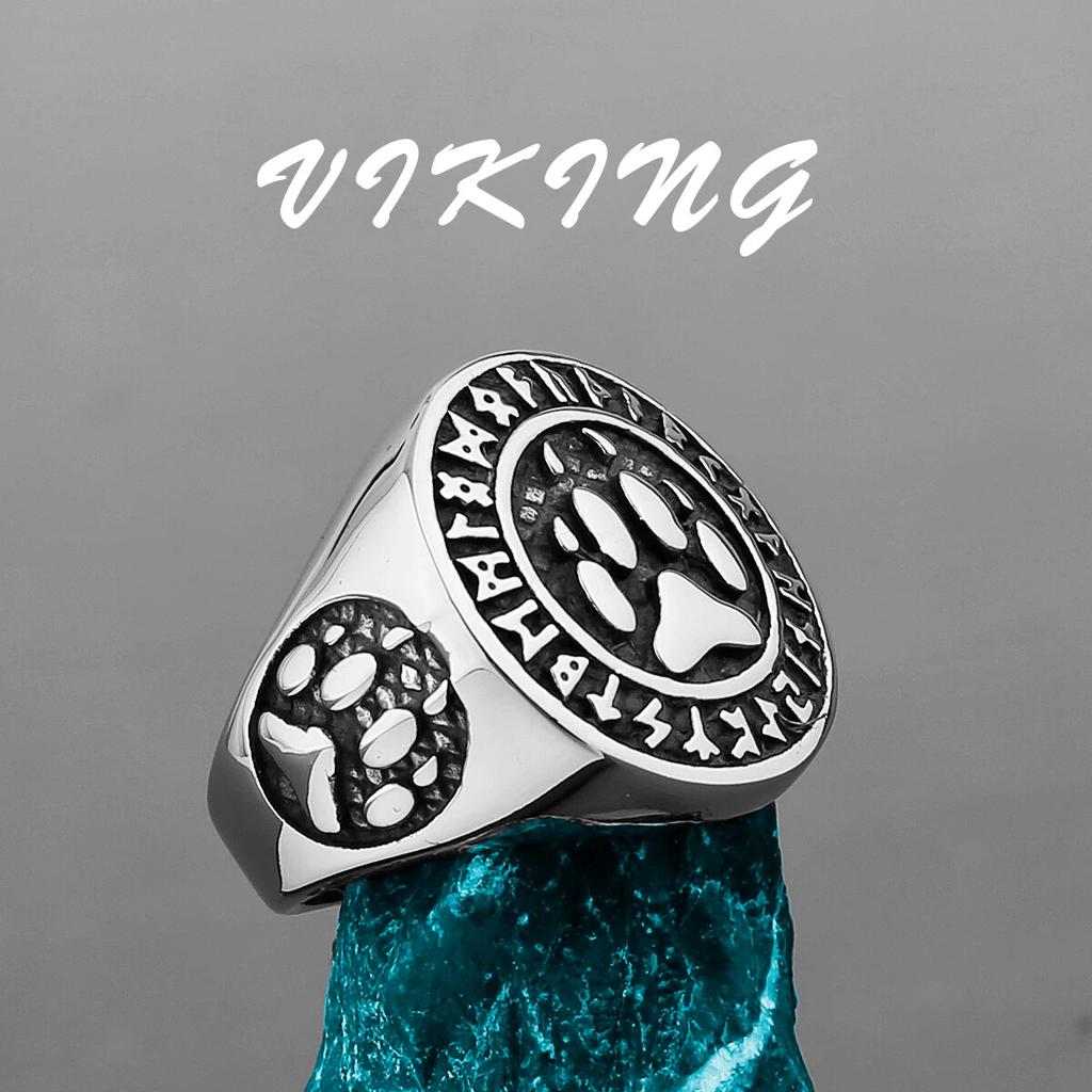 Nordic Viking Stainless Steel Ring Anchor Compass Tree of Life Rune Amulet Wolf Men Women Finger Jewelry Biker Party Club Gift