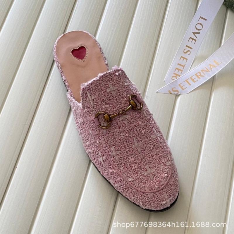 Diese G-Familie Pferdetitel Schnalle Tasche Kopf Halb-Schlepper Damen Freizeitkleidung Faul Muller Schuhe Vielseitig Ein-Pedal Kleine Lederschuhe